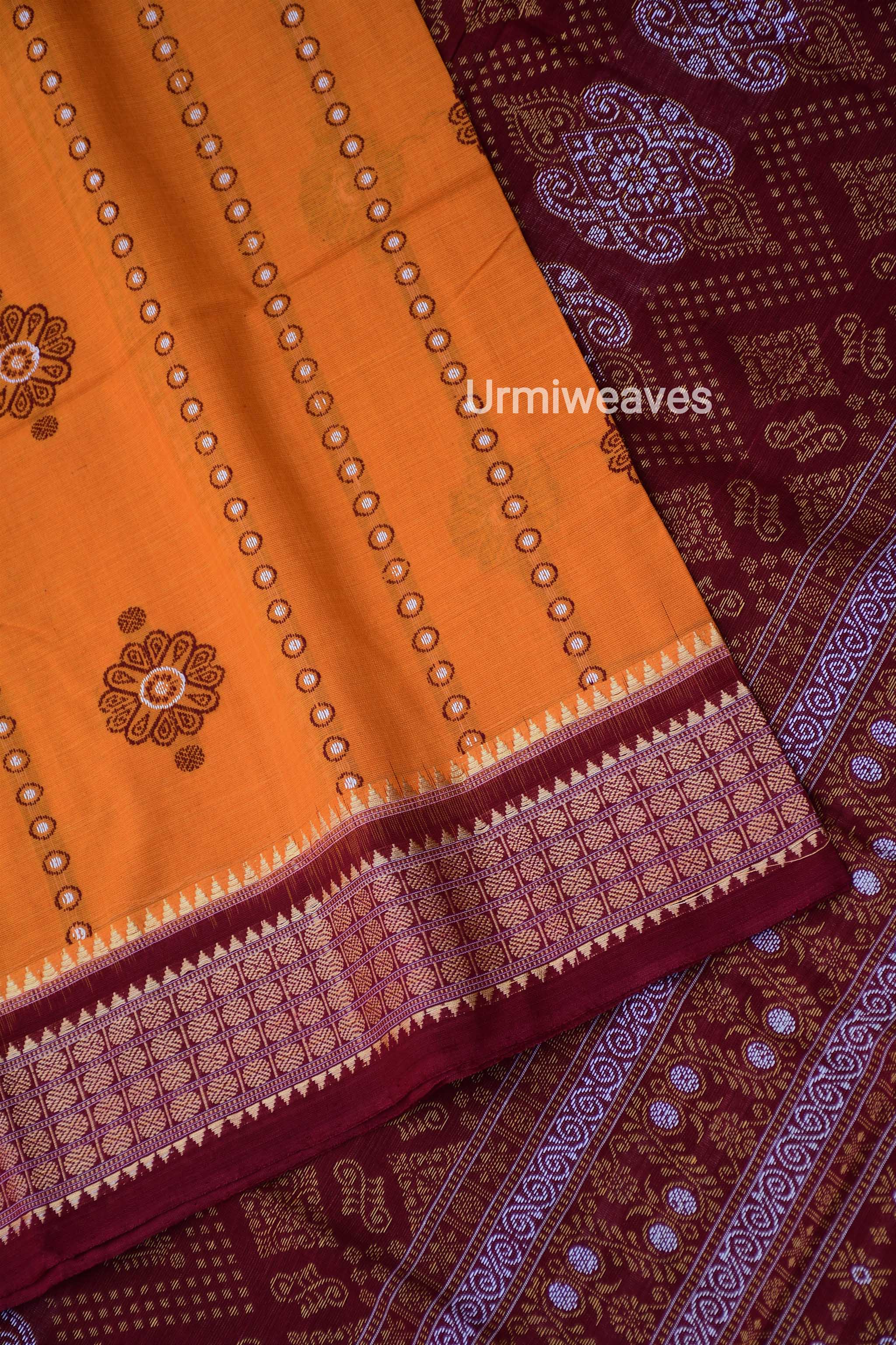 Bomkai cotton saree with blouse piece